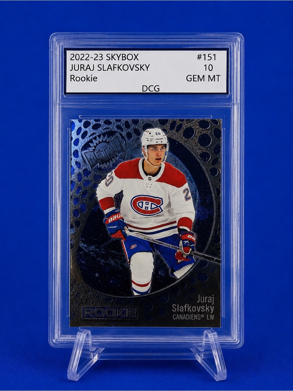 2022-23 Skybox Juraj Slafkovsky Rookie Trading Card - White & Red